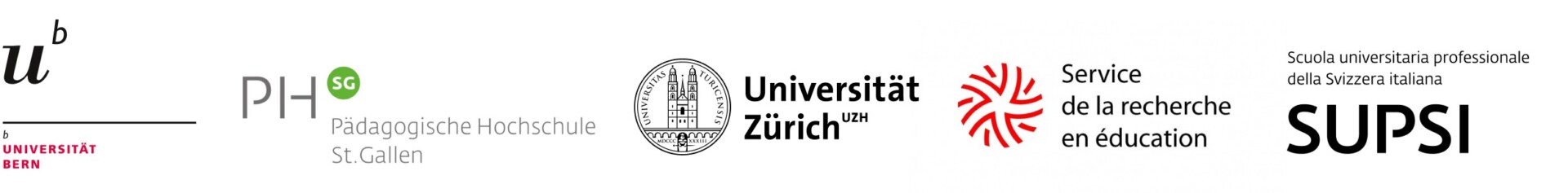 Logo Uni Bern, Uni Zürich, SRED, SUPSI, PHSG